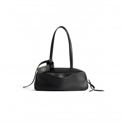 BALENCIAGA WOMEN'S CARRIE BOWLING BAG SMALL IN BLACK 8329202ABNQ1000  (31*12*12cm)